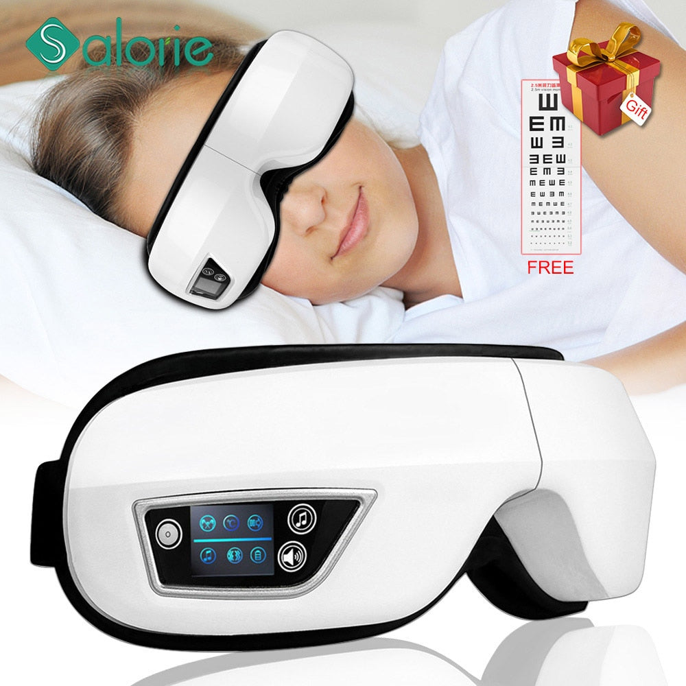 Eye massager for relaxation and eye strain relief, health care device with soothing vibration and heat functions